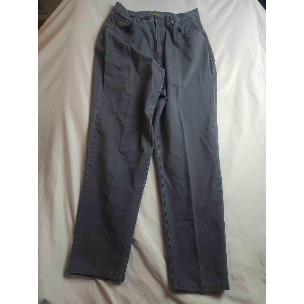 Liz Claiborne Lizwear Straight Jeans Womens Size 16R Gray Denim Classic Casual